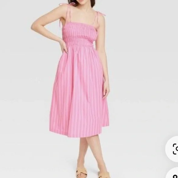 target pink striped dress a new day | Dresses | Target Pink Striped Smocked Midi Dress